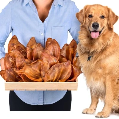 Imagen de orejas de cerdo perros deliciosos golosinas para huesos perro masticables grandes