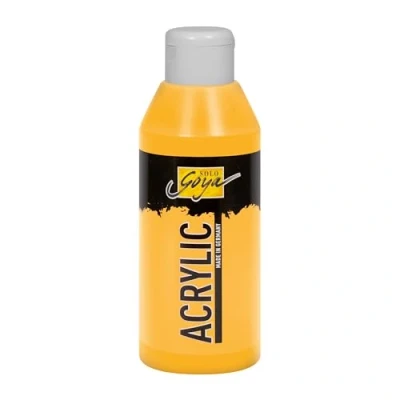Imagen de KREUL 84205 Solo Goya Amarillo Indio, Frasco 250 ml, Pintura acrílica cremosa y versátil en Calidad de Estudio, a Base Agua, Secado rápido Mate, Buena cubrición, Indian Yellow,