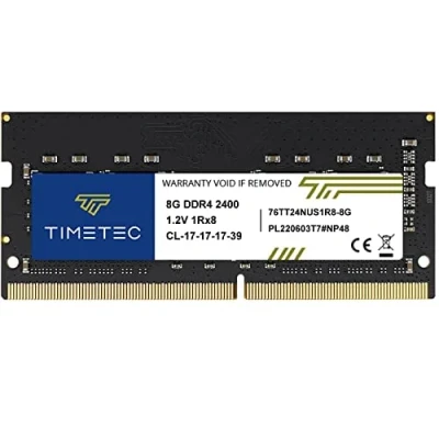 Imagen de Timetec 8GB DDR4 2400MHz (DDR4 2400) PC4 19200 (PC4 2400T) No ECC Sin búfer 1.2V CL17 1Rx8 Single Rank 260 Pin SODIMM Laptop Notebook PC Computadora Módulo de Memoria RAM Actualización (8GB)