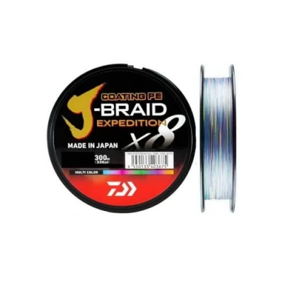 Imagen de Daiwa J Braid Expedition X8E Línea Trenzada Multicolor 0,28 mm/26,4 kg (300 m) Hilo trenzado