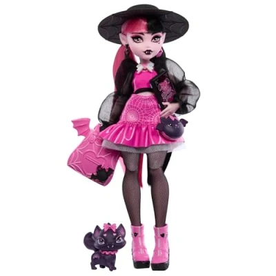Imagen de Monster High Fabulosa Draculaura Muñeca articulada con Mascota Count Fabulous, Conjunto de Moda y Accesorios, Juguete +4 años (Mattel HRP64)