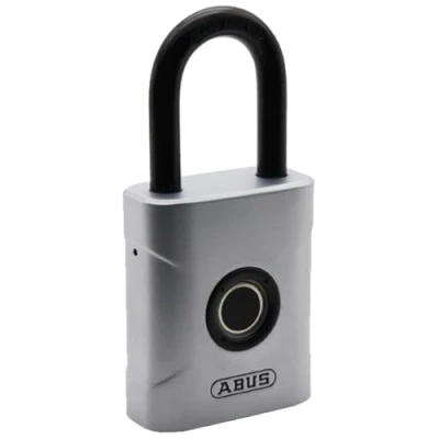 Imagen de ABUS Touch 57/50 cerradura de huella dactilar candado sin llave, resistente a la intemperie IP66 &amp; IP68 para gimnasio, oficina, hogar, jardín y mucho más, plata, 50mm