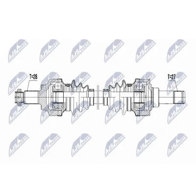 Imagen de NTY NPW BM 047 Árbol de Transmisión Eje trasero izquierda 752 Caja cambios manual, automática BMW: 3 Berlina, 1 Hatchback, 4 Gran Coupe