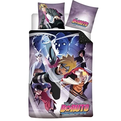 Imagen de Aymax Boruto Naruto Ropa de Cama Reversible Set 135 x 200CM 100% Algodón, Rosa, cm 200