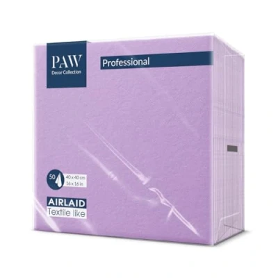 Imagen de PAW Servilletas Papel Airlaid (40 x 40 cm) I 50 Piezas de Tela Ideal para Bodas, Bautizos, Comuniones, Cumpleaños Decoración Mesa Similar al Tejido Violeta Monocolor