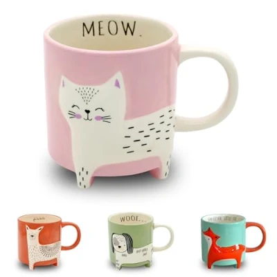 Imagen de Winkee Cute Animal tazas de café I La dulce taza y té en grande XXL aprox. 450 ml Bonita