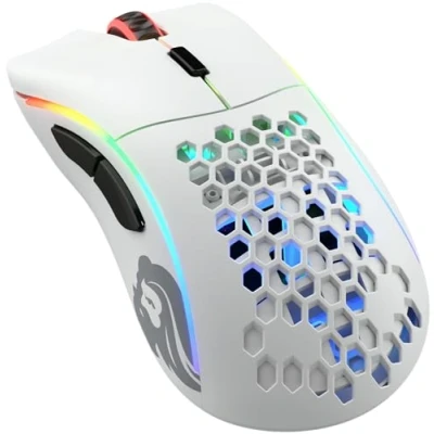Imagen de Glorious gaming Model D Wireless Ratón inalámbrico 69 g superligero, sin lag 2,4 GHz inalámbrico, hasta 71 horas de batería, RGB, sensor BAMF, ergonómico, 6 botones Blanco mate