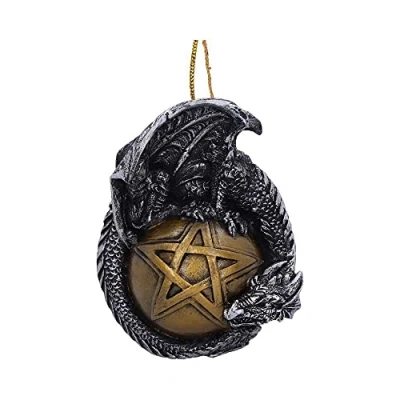 Imagen de Nemesis Now Festive Hanging Ornament Caspar Figura Decorativa Colgante de dragón, Dorado, 8.89cm