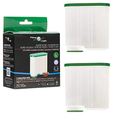 Imagen de FilterLogic CFL 903B Pack de 2 Filtro agua antical compatible con Philips Saeco AquaClean CA6903/10 CA6903/22 CA6903 Cartucho filtrante Aqua Clean para máquina cafetera café y espresso