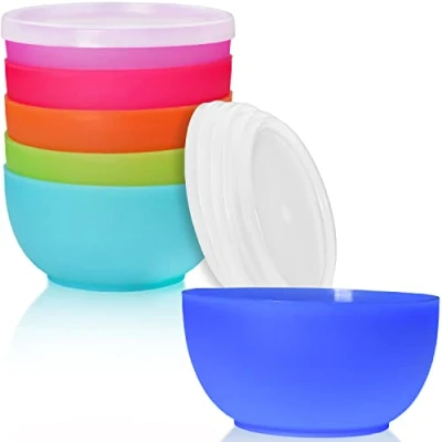 Imagen de idea station Neo cuencos plastico 6 x 12 cm / 350 ml colores con tapa sopa bol salsa copas postre