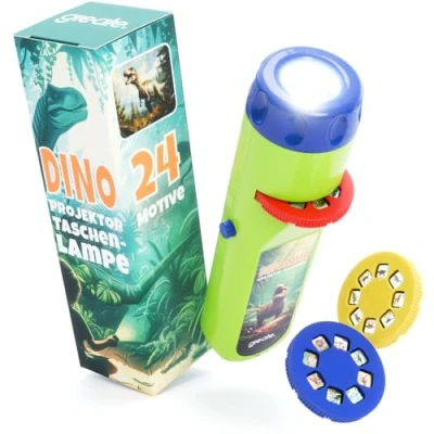 Imagen de greate. Linterna Dinosaurios para niños proyector Infantil con 3 Discos &amp; 24 imágenes Libro Dinosaurios,