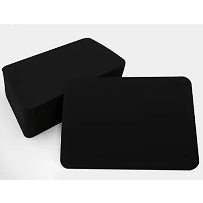 Imagen de tarjetas postales DIN A6, en blanco, para personalizar, con sobres y esquinas redondas (negro redondo 300 g/m², 25 sin sobres)
