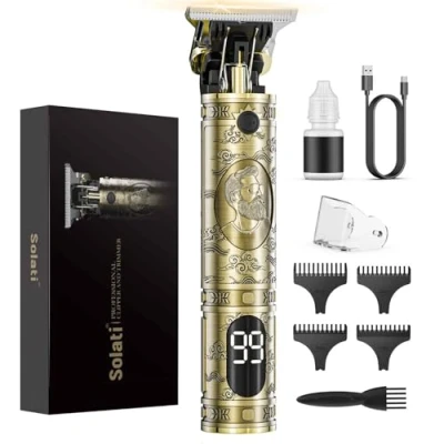 Imagen de Maquina de Cortar Pelo Hombre, Afeitar Hombre Eléctrica con LED Cortapelos Recortar Barba Sin Cable Maquinilla Para el Hogar y Salón