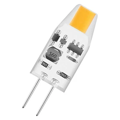 Imagen de OSRAM LED Micro Pin lámpara con base G4, blanco cálido (2700K), 12V, de bajo voltaje, 1W, reemplazo para la convencional 10W