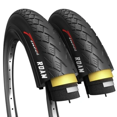 Imagen de Fincci Cubiertas 700x32c, Par Plegable Gomas 28, 32 622, Roam Neumaticos con 1mm Anti Pinchazo para MTB, Eléctrica Carretera Bici, Montaña Hibrida Gravel Bicicleta Paquete de 2 componentes Ciclismo