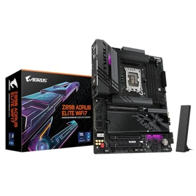 Imagen de GIGABYTE Z890 AORUS Elite WIFI7 Placa Base Soporta CPUs Intel Core Ultra (Serie 2), 16+1+2 Fases VRM, hasta 8800MHz DDR5 (OC), 1xPCIe 5.0 + 3xPCIe 4.0, Wi Fi 7, 2.5GbE LAN, Thunderbolt 4