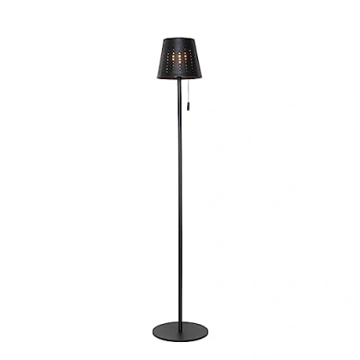 Imagen de Qazqa Set van tafel en vloerlamp zwart incl. LED op solar Ferre Adecuado para Max. x Watt