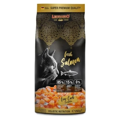 Imagen de Leonardo Fresh Salmon [250g] Alimento para Gatos seco con un 85% de Carne Fresca Completo Adultos Todas Las Razas a Partir 1 año Edad