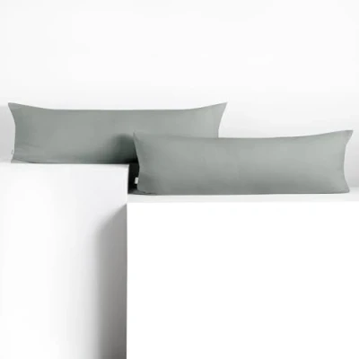 Imagen de DecoKing 2 Fundas de cojín 40 x 145 cm, algodón, Cremallera, Acero, ámbar