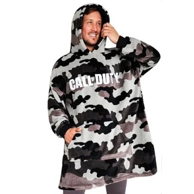 Imagen de Call of Duty Hombre Sudadera con Capucha Batamanta de Forro Polar Oversized Talla Única