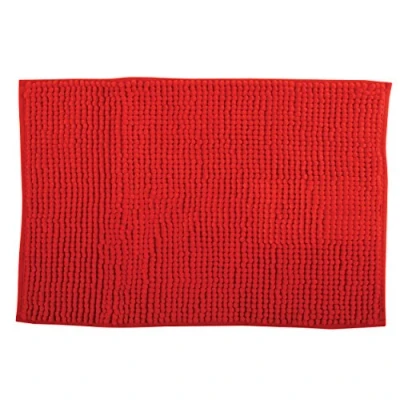 Imagen de MSV Alfombrilla de baño Chenilla Pelo Largo, 50 x 80 cm, Color Rojo