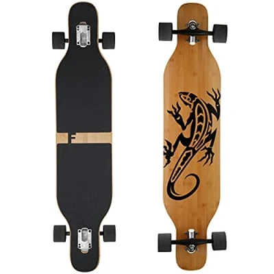 Imagen de FunTomia Longboard con 3 niveles Flex Drop Through Cruiser tabla completa Mach1 Speed Rodamientos T Tool