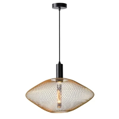 Imagen de Lucide Lámpara colgante Mesh, trapezoidal, Ø 45 cm, dorada