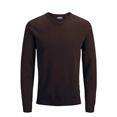 Imagen de Jack &amp; Jones Male Jersey de Punto en V, Marrón (Mulch), XXXL