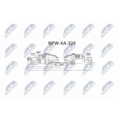 Imagen de NTY NPW KA 324 Árbol de transmisión Eje delantero 970 Caja cambios manual KIA: cee‘d I Hatchback