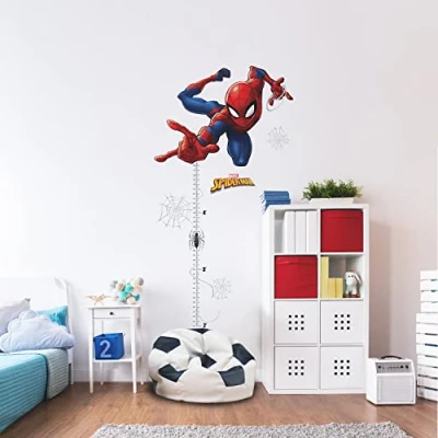Imagen de ROOMMATES RMK5168GC Spider Man Toise gigante Pegatinas de pared para despegar y pegar (negro, rojo, amarillo, naranja, azul, gris)