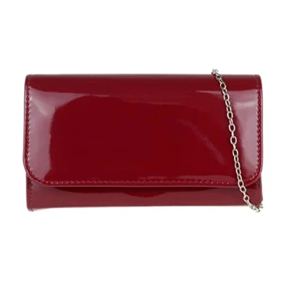 Imagen de Girly Handbags bolso de embrague brillante llano (Borgoña)