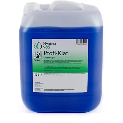 Imagen de Hygiene Vos Profi Klar. Limpiacristales transparencia total de 10 litros. Para todo tipo superficies acristaladas, espejos y azulejos, dejándolas brillantes sin residuos