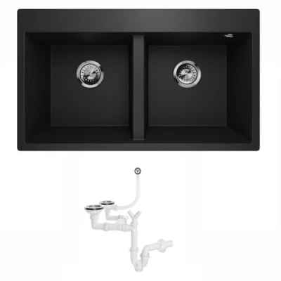 Imagen de Lavello Elle 2.0 Fregadero de granito para empotrar en la cocina, color arena beige