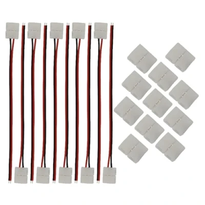 Imagen de CESFONJER 20 PCS conectores tiras led, 10x Cable de conexión +10x 2 pinpara 3528 Monocolor y Tira 8mm ancho.