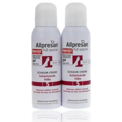 Imagen de Allpresan Crema de espuma para pies pie especial n.º 5, el cuidado diario sudorosos, 2 x 125 ml