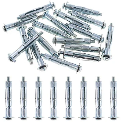 Imagen de M5 x 71 Tornillos para Pladur (Paquete de 10) Tacos Metalicos Expansion Placa Yeso Acero Zincado Resistencia a la Corrosion Paredes Secas (71mm Long) M5x71