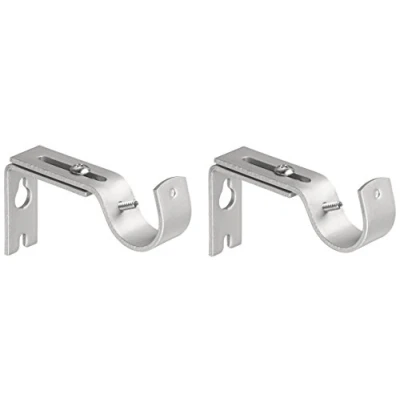 Imagen de Amazon Basics Set de 2 Soportes Ajustables Pared Níquel