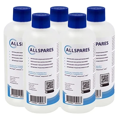 Imagen de AllSpares Descalcificador (5 x 500 ml) para cafeteras Delonghi EcoDecalk DLSC500 y AEG M3BICD200