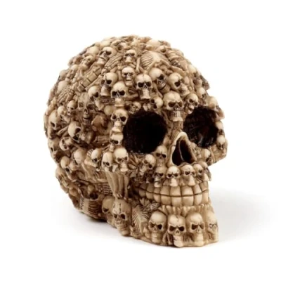 Imagen de Puckator Cabeza SK144 Decoración, Calaveras Múltiples, Resina, Multicolor, Height 12cm Width 10.5cm Depth 15cm