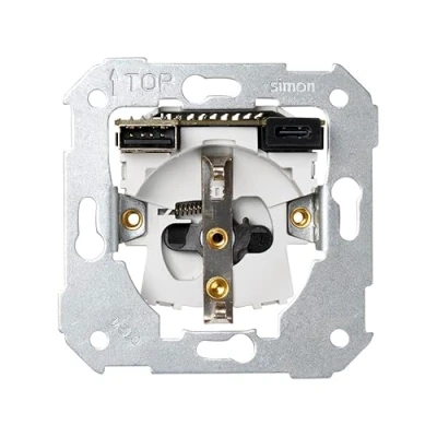 Imagen de SIMON Enchufe Schuko con Cargador USB A+C Triple, Serie 75, Compatible Tapas de las Series 31, 82 y 88, Apto para Interiores (IP20), Potencia Carga 10W 2,1A