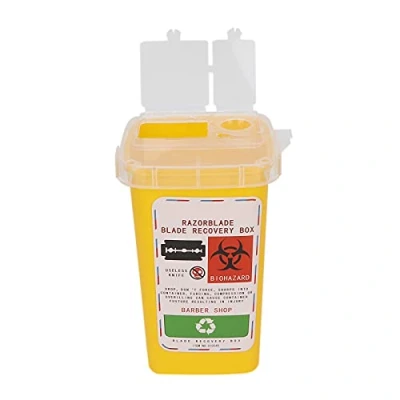 Imagen de Contenedor de Cuchillas, Cuchillas Desecho Seguro Y Duradero para Peluquería Almacenar la Cuchilla Desechada Desechar las Caja Recolección el(amarillo)