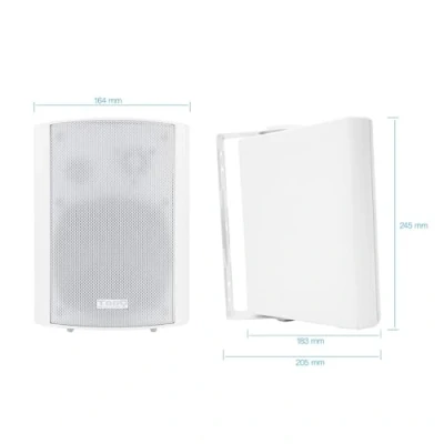 Imagen de Blendend Altavoces autoamplificados de Pared, Color Blanco, Potencia Adecuada, Ideal para Sistemas Sonido en casa o comercios, fácil instalación.