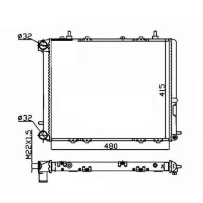 Imagen de NRF 507352A Radiador, refrigeración del motor Aluminio 480 378 34 FULL KIT Aletas unidas mecánicamente RENAULT: 19 I Hatchback