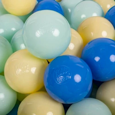 Imagen de KiddyMoon 200 ∅ 7Cm Bolas Colores De Plástico para Piscina Niños, Amarillo Pastel/BLU/Menta