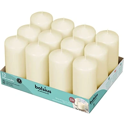Imagen de Bolsius Velas básicas para decoración, Cerámica, Blanco Perla (ral 1013), Dimensione Cero singolo: h 11.8 cm Ø5.8cm