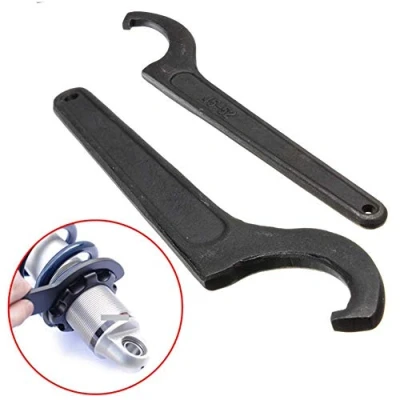 Imagen de Kuashidai herramienta universal para amortiguador de motocicleta en C, gancho ajuste acero aleación cromo vanadio, 45 52 mm