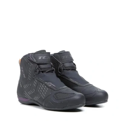 Imagen de TCX R04D Zapatos Impermeables de Mujer para Moto, Parte Superior Malla con Revestimiento termofusible, Cordones y Cierre Velcro, Negro