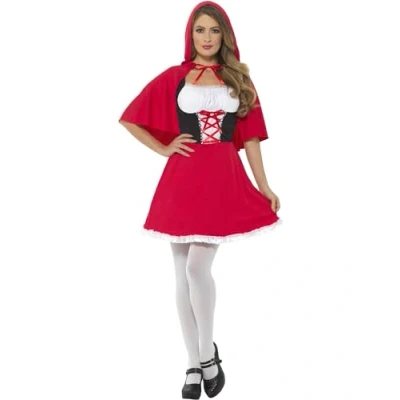 Imagen de Smiffys Disfraz de Caperucita Roja, rojo, con vestido corto y capa