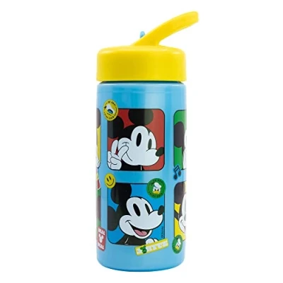 Imagen de Botella de agua deportiva con pajita y asa incorporada 410 ml Mickey Mouse