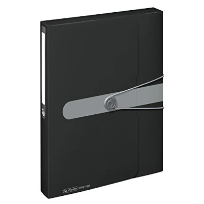 Imagen de Herlitz FolderSys Carpeta archivadora (A4, polipropileno, con etiqueta en el lomo, 1 pieza diseño impreso, 4 cm), color negro